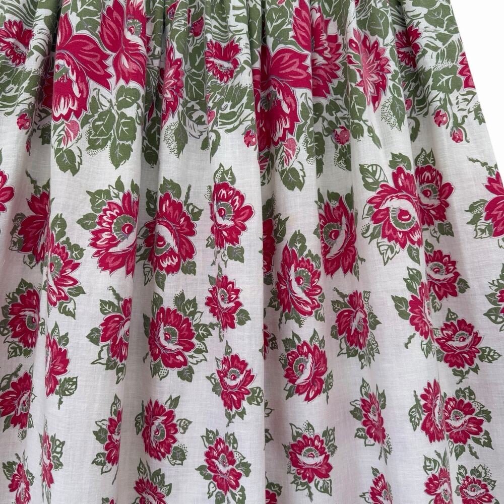Vintage 60’s Pleated Floral Cotton Skirt, 28” - Picture 3 of 9